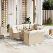Loungeset 8-delig poly rattan beige