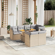 Loungeset 8-delig poly rattan beige