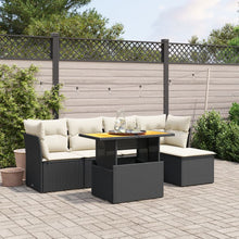 6-Delige Loungeset Met Kussens Poly Rattan Zwart