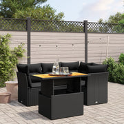 Loungeset 5-delig poly rattan zwart