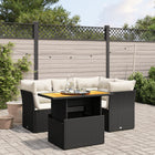 5-Piece Loungeset with Cushions Poly Rattan Black