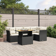 Loungeset 5-delig poly rattan zwart