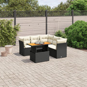 Loungeset 5-delig poly rattan zwart