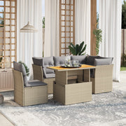 Loungeset 5-delig poly rattan beige