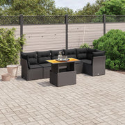 Loungeset 7-delig poly rattan zwart