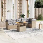 Loungeset 7-delig poly rattan beige