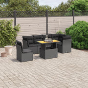 Loungeset 7-delig poly rattan zwart