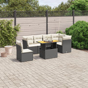Loungeset 7-delig poly rattan zwart