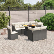 Loungeset 9-delig poly rattan zwart