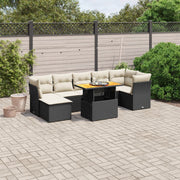 Loungeset 8-delig poly rattan zwart