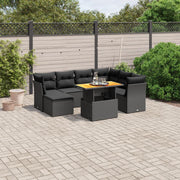 Loungeset 8-delig poly rattan zwart