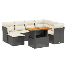 8-Delige Loungeset Met Kussens Poly Rattan Zwart