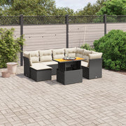 Loungeset 8-delig poly rattan zwart