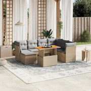 Loungeset 8-delig poly rattan beige