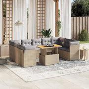 Loungeset 10-delig poly rattan beige
