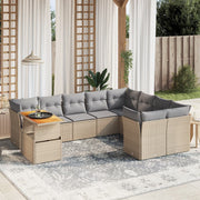 Loungeset 10-delig poly rattan beige