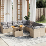 Tuinset 11-delig poly rattan beige