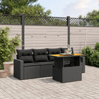 Loungeset 5-delig poly rattan zwart