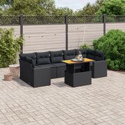 Loungeset 8-delig poly rattan zwart