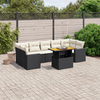 8-Delige Loungeset Met Kussens Poly Rattan Zwart