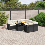 Loungeset 9-delig poly rattan zwart