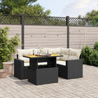 5-Piece Loungeset with Cushions Poly Rattan Black