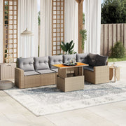Loungeset 7-delig poly rattan beige