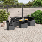 Loungeset 7-delig poly rattan zwart