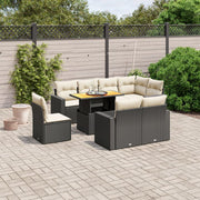 Loungeset 9-delig poly rattan zwart