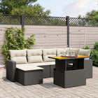 7-Delige Loungeset Met Kussens Poly Rattan Zwart