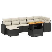 8-Delige Loungeset Met Kussens Poly Rattan Zwart