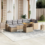 Loungeset 8-delig poly rattan beige