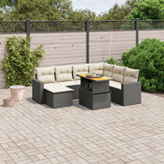Loungeset 8-delig poly rattan zwart