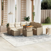 Loungeset 8-delig poly rattan beige