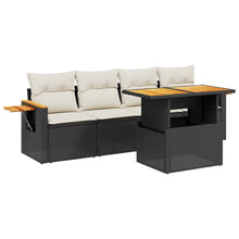 5-Delige Loungeset Met Kussens Poly Rattan Zwart
