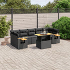 8-Delige Loungeset Met Kussens Poly Rattan Zwart