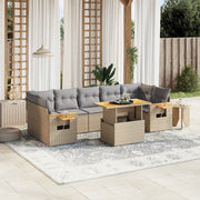 Loungeset 8-delig poly rattan beige