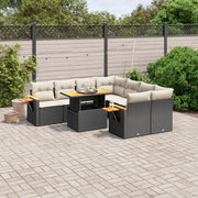 Loungeset 8-delig poly rattan zwart
