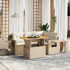 Loungeset 5-delig poly rattan beige