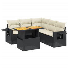 6-Delige Loungeset Met Kussens Poly Rattan Zwart