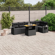 Loungeset 7-delig poly rattan zwart