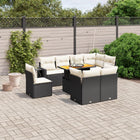 9-Delige Loungeset Met Kussens Poly Rattan Zwart