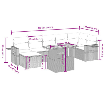 8-Delige Loungeset Met Kussens Poly Rattan Zwart