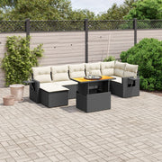 Loungeset 8-delig poly rattan zwart