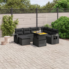 8-Delige Loungeset Met Kussens Poly Rattan Zwart