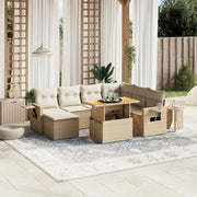 Loungeset 8-delig poly rattan beige