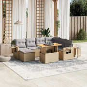Loungeset 8-delig poly rattan beige