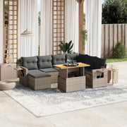Loungeset 8-delig poly rattan grijs
