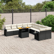 Loungeset 11-delig poly rattan zwart