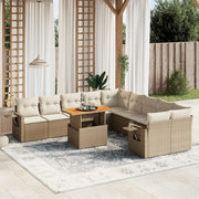 Tuinset 11-delig poly rattan beige